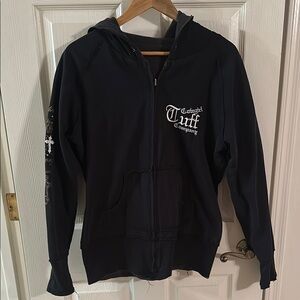 Cowgirl Tuff reversable Zip-Up Hoodie with Embroidery